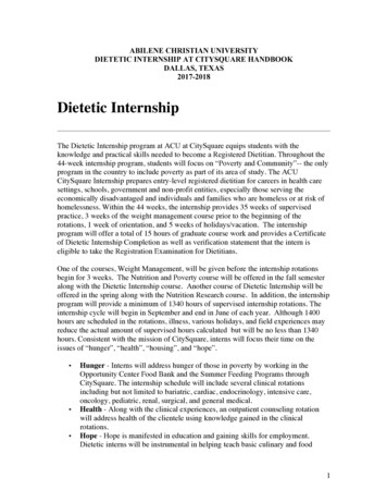 Dietetic Internship - Abilene Christian University