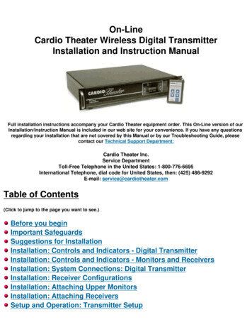 Wireless Cardio Theater Installation Manual - Tim Kha