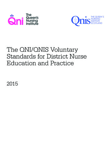 The QNI/QNIS Voluntary Standards For District Nurse Education And Practice