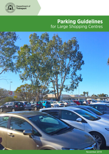 Parking Guidelines For Large Shopping Centres
