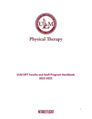 ULM DPT Faculty And Staff Program Handbook 2022-2023