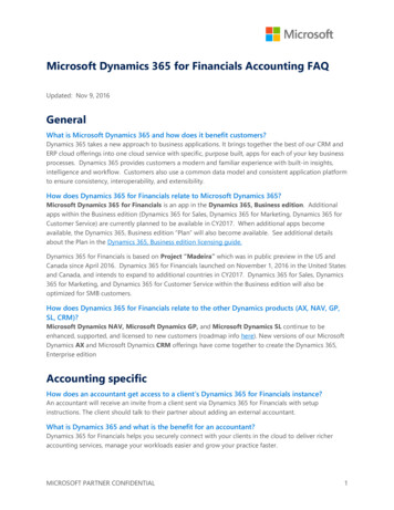 Microsoft Dynamics 365 For Financials Accounting FAQ