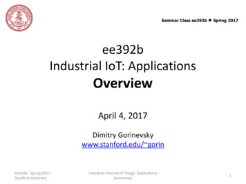 Ee392b Industrial IoT: Applications Overview - Stanford University