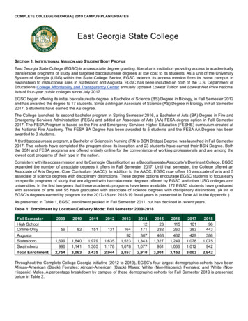 Complete College Georgia 2019 Campus Plan Updates