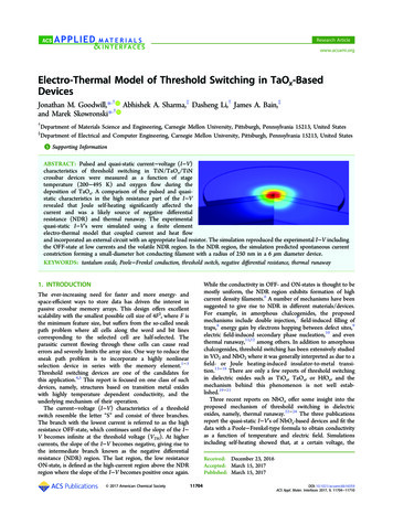 Electro-Thermal Model Of Threshold Switching In TaO Devices