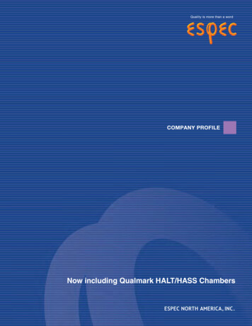Now Including Qualmark HALT/HASS Chambers - ESPEC