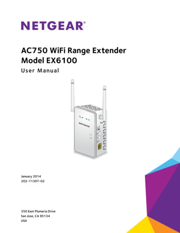 EX6100 WiFi Range Extender User Manual - Netgear