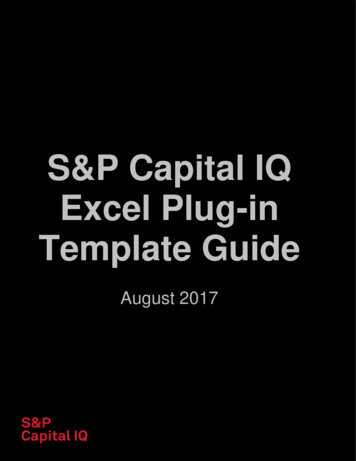 S&P Capital IQ Excel Plug-in Template Guide - Larryschrenk 
