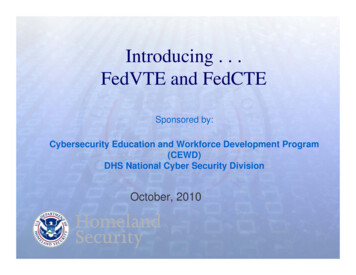 Introducing . . . FedVTE And FedCTE - NIST