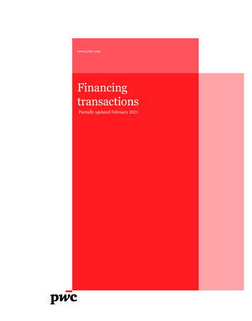 Financing Transactions,PwC's Financing Transactions - 2021