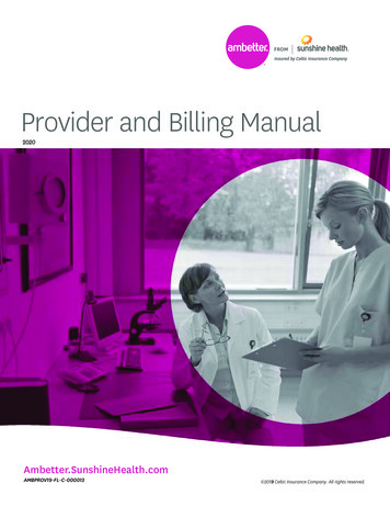 Provider And Billing Manual - Ambetter From Sunshine Health