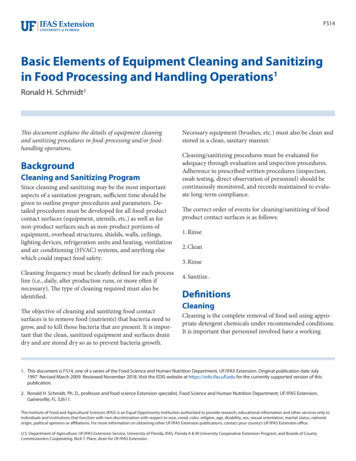Basic Elements Of Equipment Cleaning And Sanitizing In Food Processing .