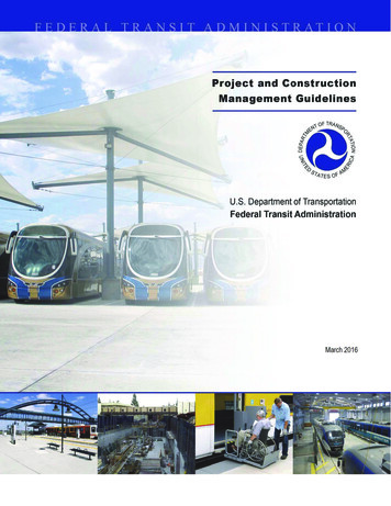 FTA Project And Construction Management Guidelines 2016