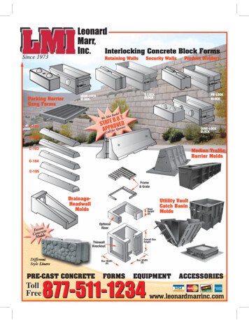 Interlocking Concrete Block Forms - Leonard Marr, Inc