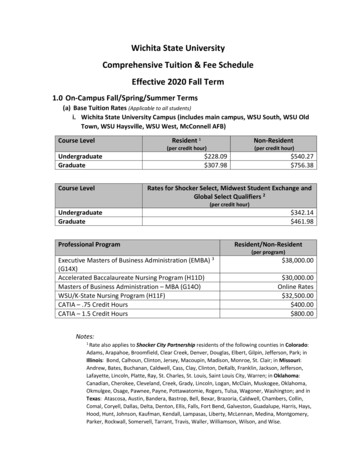WSU Tuition & Fee Schedule - 2020 Fall Term - Wichita State University