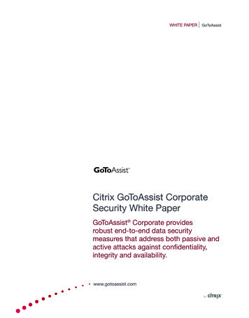 Citrix GoToAssist Corporate Security White Paper - Bitdefender