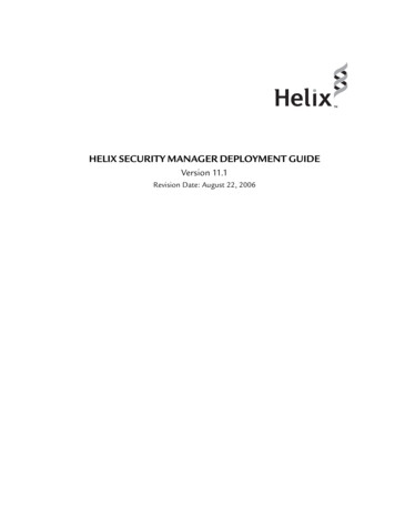 Helix Security Manager Deployment Guide