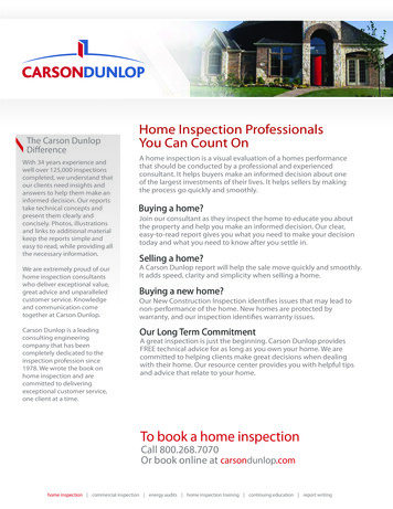 Home Inspection Professionals You Can Count On - Carson Dunlop
