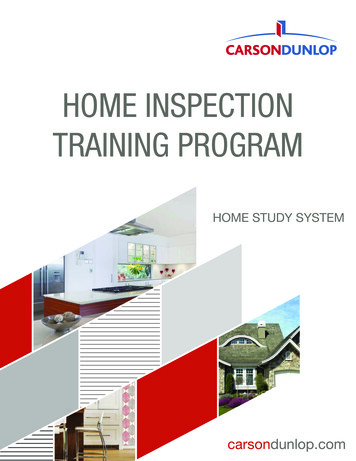 HOME INSPECTION TRAINING PROGRAM - Carson Dunlop