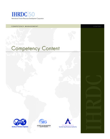 Competency Content - IHRDC