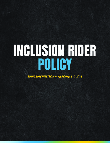 Inclusion Rider Policy