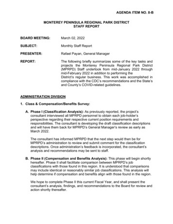 Agenda Item No. 8-b Monterey Peninsula Regional Park District Staff .