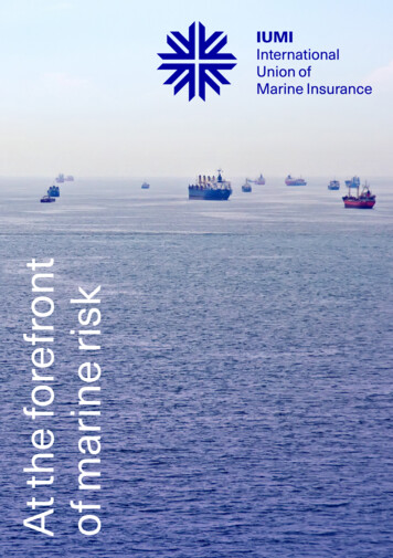 At The Forefront Of Marine Risk - IUMI