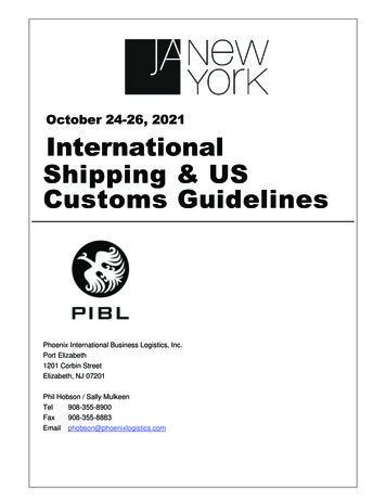 October 24-26, 2021 International Shipping & US Customs Guidelines