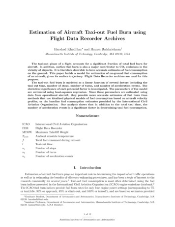 Estimation Of Aircraft Taxi-out Fuel Burn Using Flight Data . - MIT