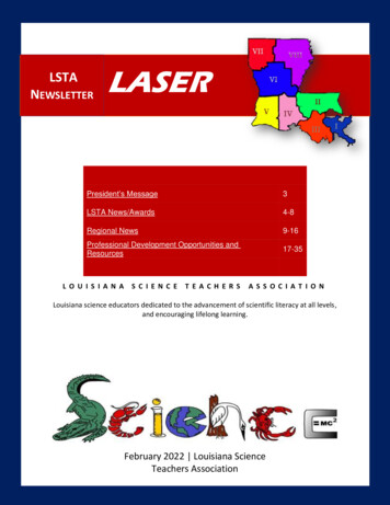 Louisiana Science Teachers Association Newsletter ( Lsta . - Lsta.info