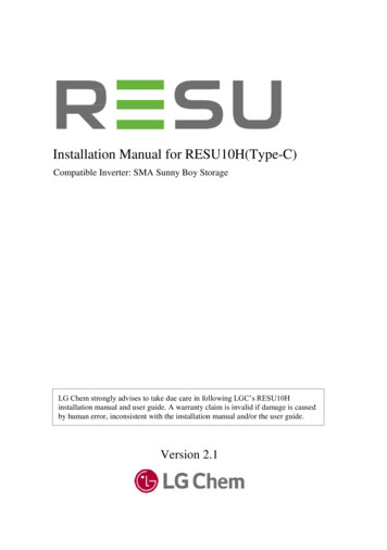 Installation Manual For RESU10H(Type-C) - Europe-SolarStore 