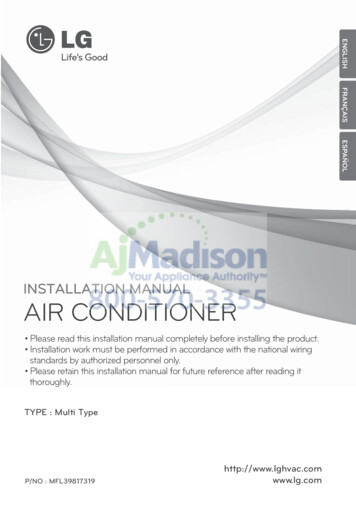INSTALLATION MANUAL AIR CONDITIONER - AJ Madison
