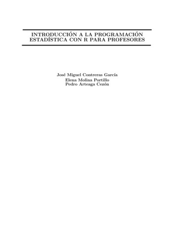INTRODUCCION A LA PROGRAMACI ON ESTAD ISTICA CON R . - Página De Inicio