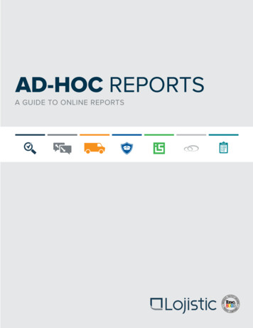 Lojistic Ad Hoc Report Guide