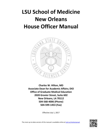 LSU School Of Medicine New Orleans Officer Manual