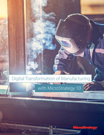 Digital Transformation Of Manufacturing With MicroStrategy 10