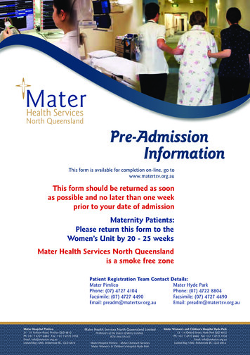 Pre-Admission Information
