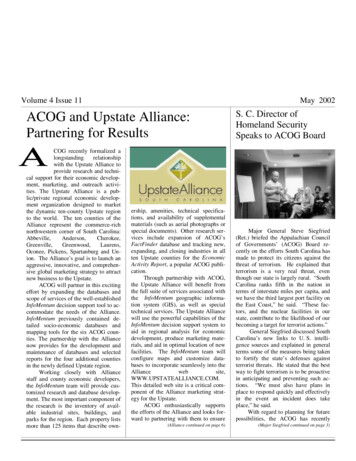 Volume 4 Issue 11 May 2002 ACOG And Upstate Alliance: Partnering For .