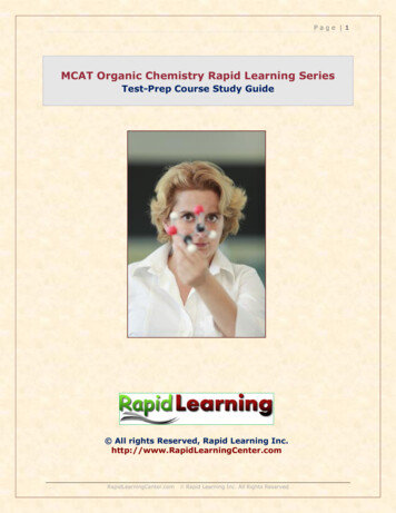 MCAT Organic Chemistry Rapid Learning Series
