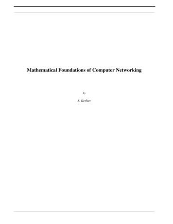 Mathematical Foundations Of Computer Networking
