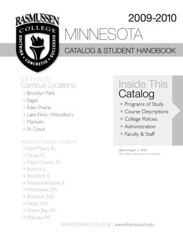 Minnesota Catalog 2009-2010 - Rasmussen University