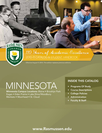 Minnesota Catalog 2010-2011 - Rasmussen University