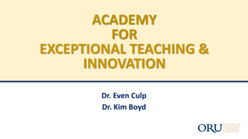 Academy For Exceptional Teaching & Innovation
