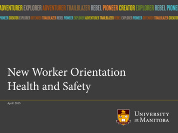 New Worker Orientation Health And Safety - University Of Manitoba