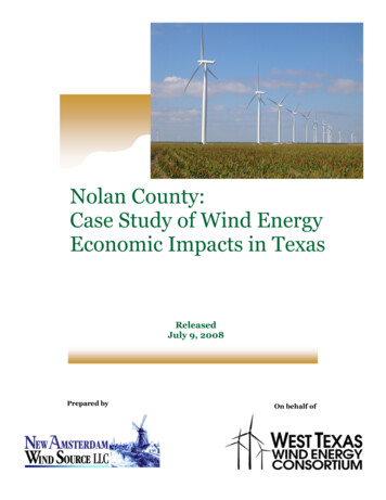 Nolan County: Case Study Of Wind Energy Economic Impacts In Texas - Citizen