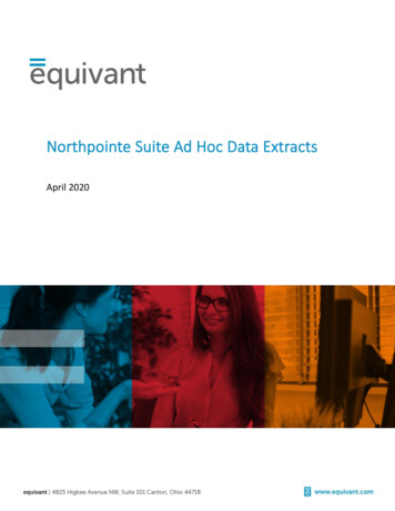 Northpointe Suite Ad Hoc Data Extracts - Equivant