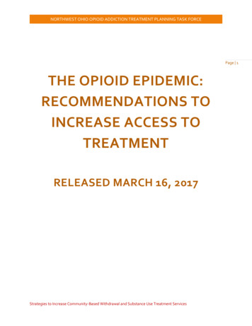 Ohio Opioid Treatment Task Force Recommendations