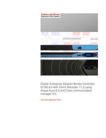 Oracle Enterprise Session Border Controller ECX6.4.0 With Verint .