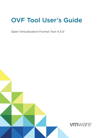 OVF Tool User's Guide Open Virtualization Format Tool 4.3