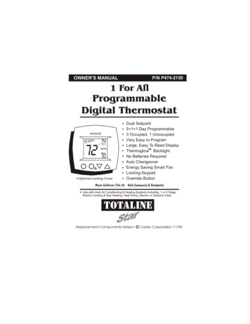 P/N P474-2150 1 For All Programmable Digital Thermostat